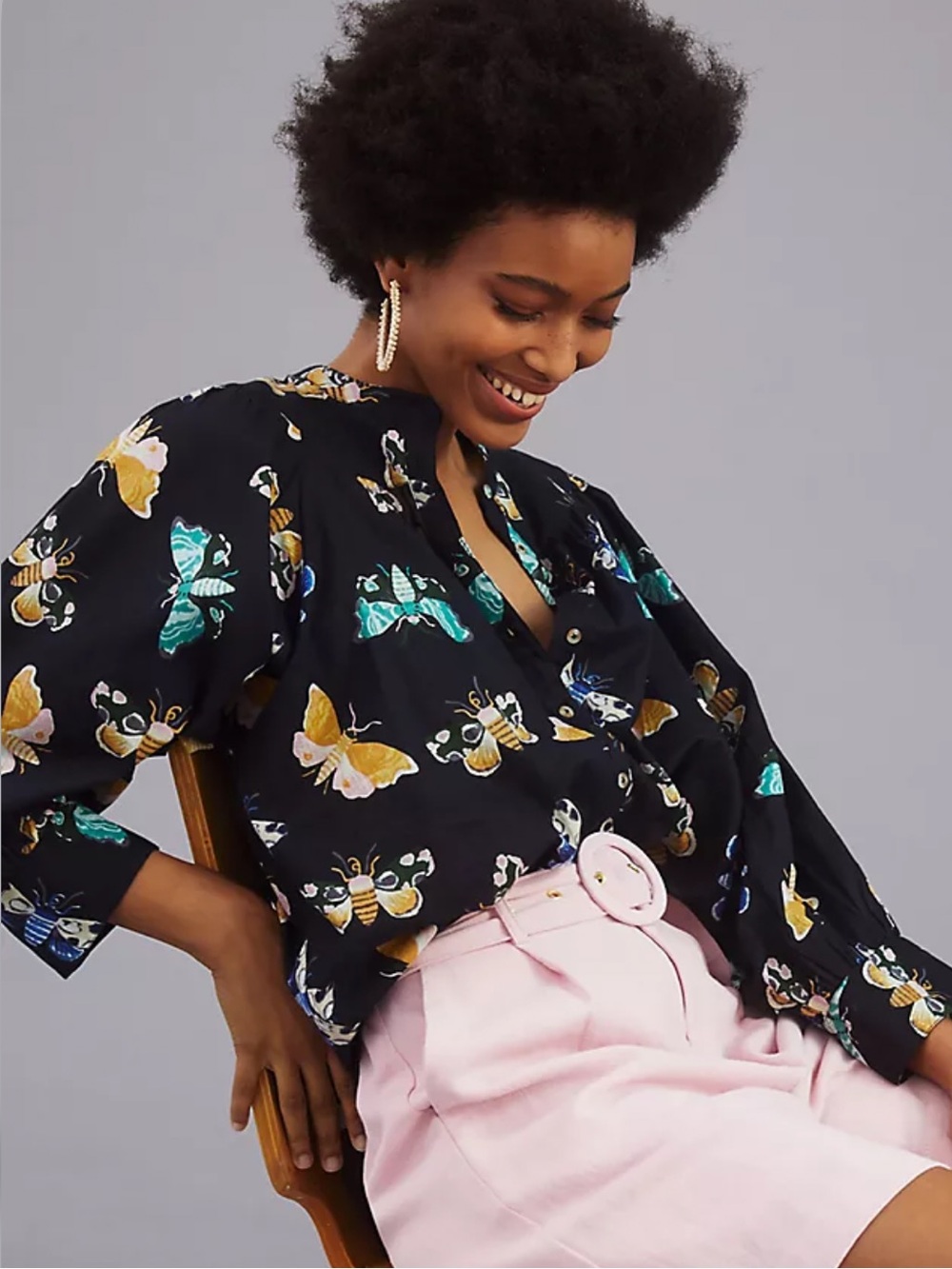 Maeve X Sarah Gordon butterfly print blouse